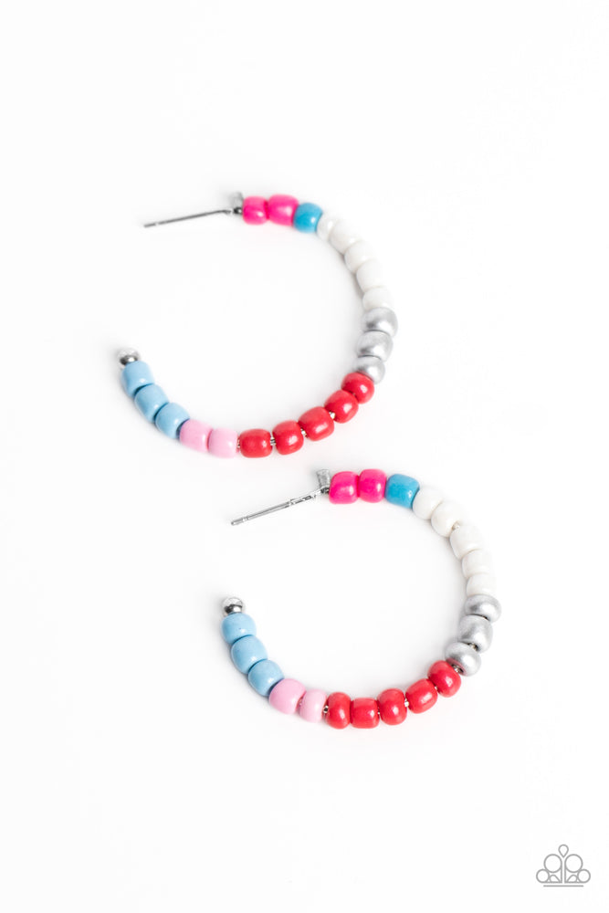 Paparazzi Earring ~ Multicolored Mambo - Pink Multi