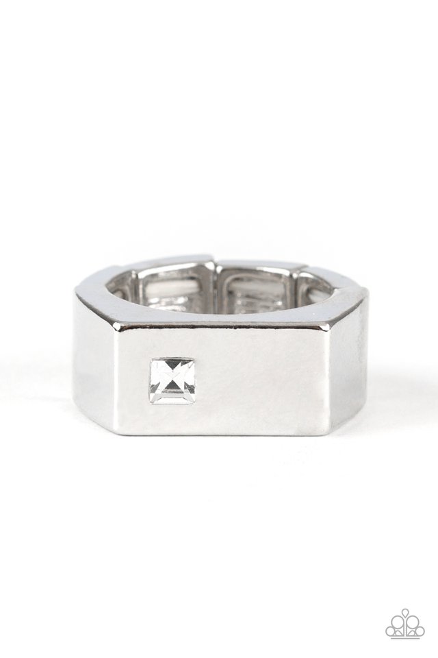 Steadfast - White - Paparazzi Ring Image