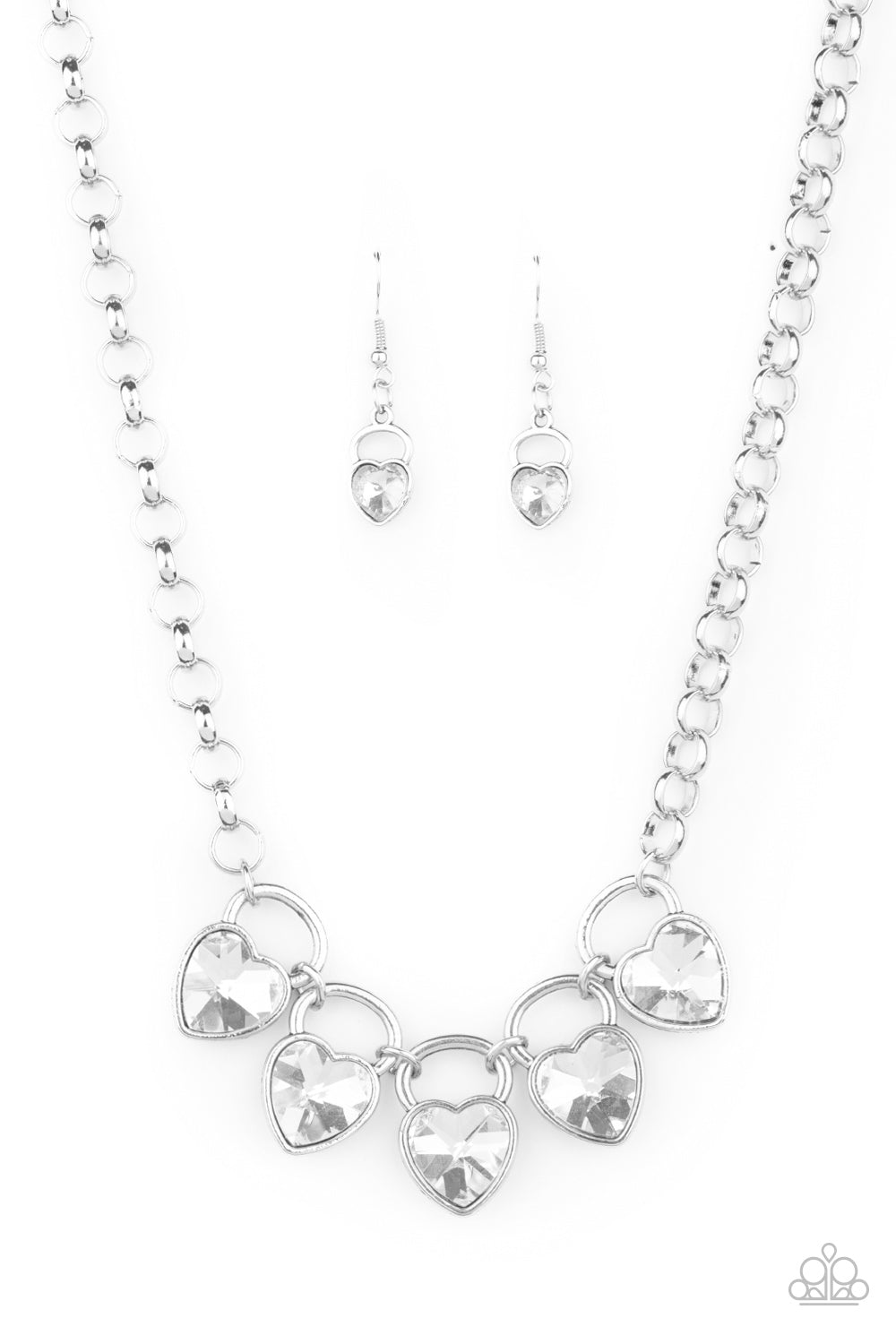 Paparazzi Necklace LOP Jan 2021 ~ HEART on Your Heels - White