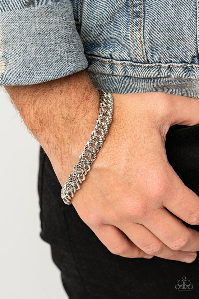 On The Up and UPPERCUT - Silver - Paparazzi Bracelet Image