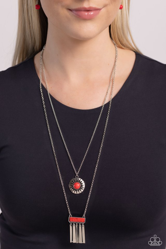 ​Sunburst Rustica - Red - Paparazzi Necklace Image