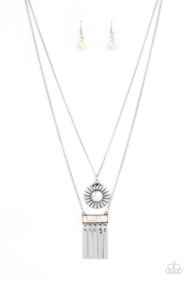 Sunburst Rustica - White - Paparazzi Necklace Image