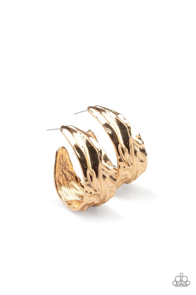 Badlands and Bellbottoms - Gold - Paparazzi Earring Image