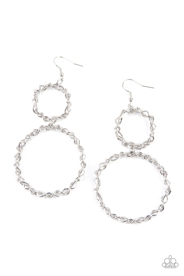 ​Twist of FABULOUS - Silver - Paparazzi Earring Image