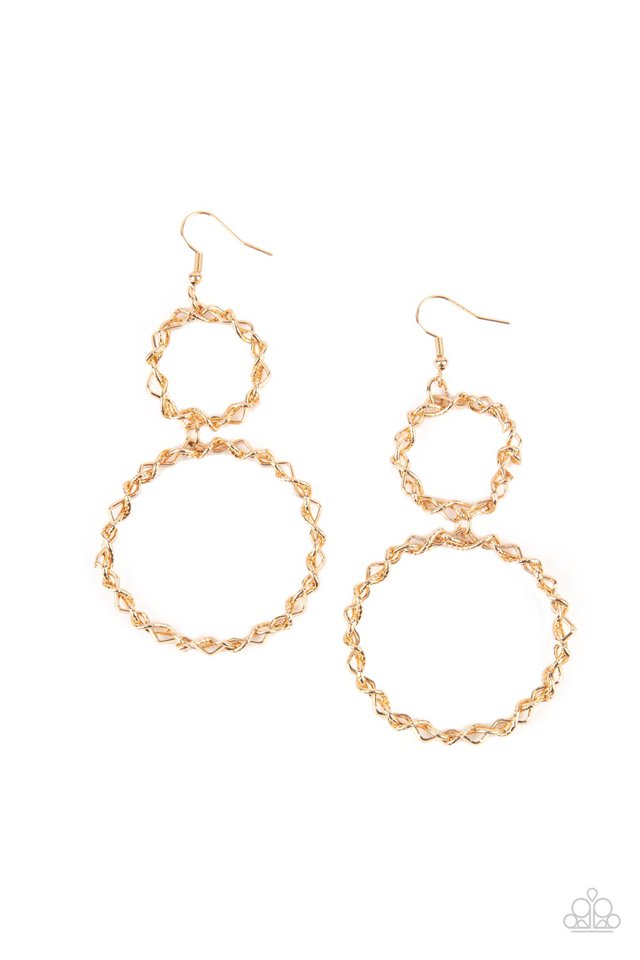 Twist of FABULOUS - Gold - Paparazzi Earring Image