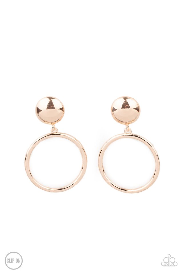 Classic Candescence - Rose Gold - Paparazzi Earring Image