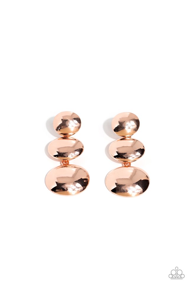 Futuristic Fantasy - Rose Gold - Paparazzi Earring Image