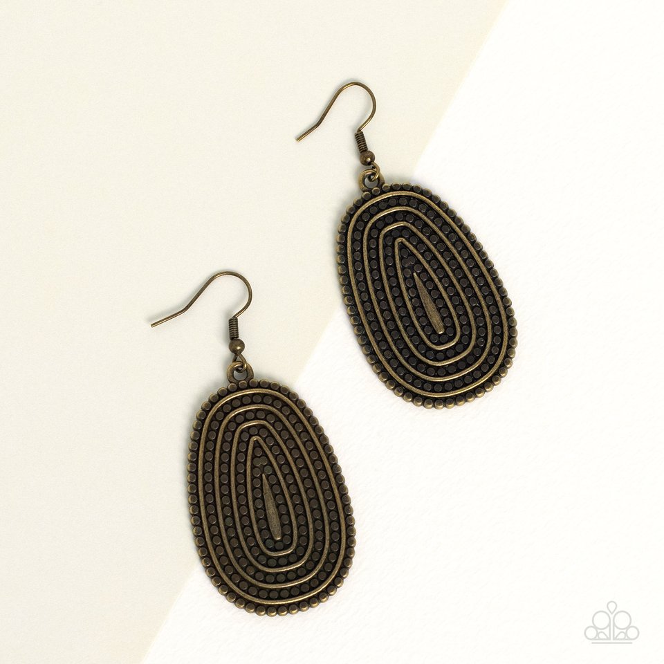 Desert Climate - Brass - Paparazzi Earring Image