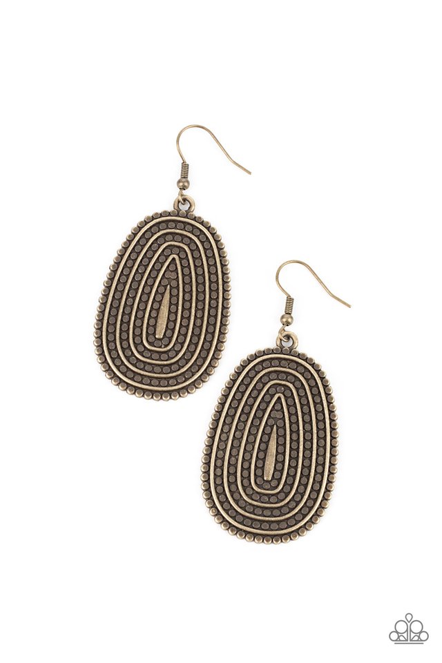 Desert Climate - Brass - Paparazzi Earring Image