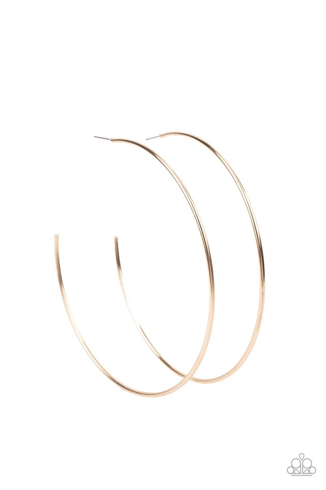 Colossal Couture - Gold - Paparazzi Earring Image