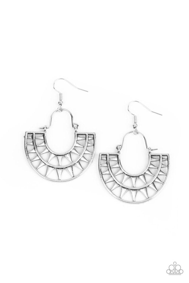 Solar Surge - Silver - Paparazzi Earring Image