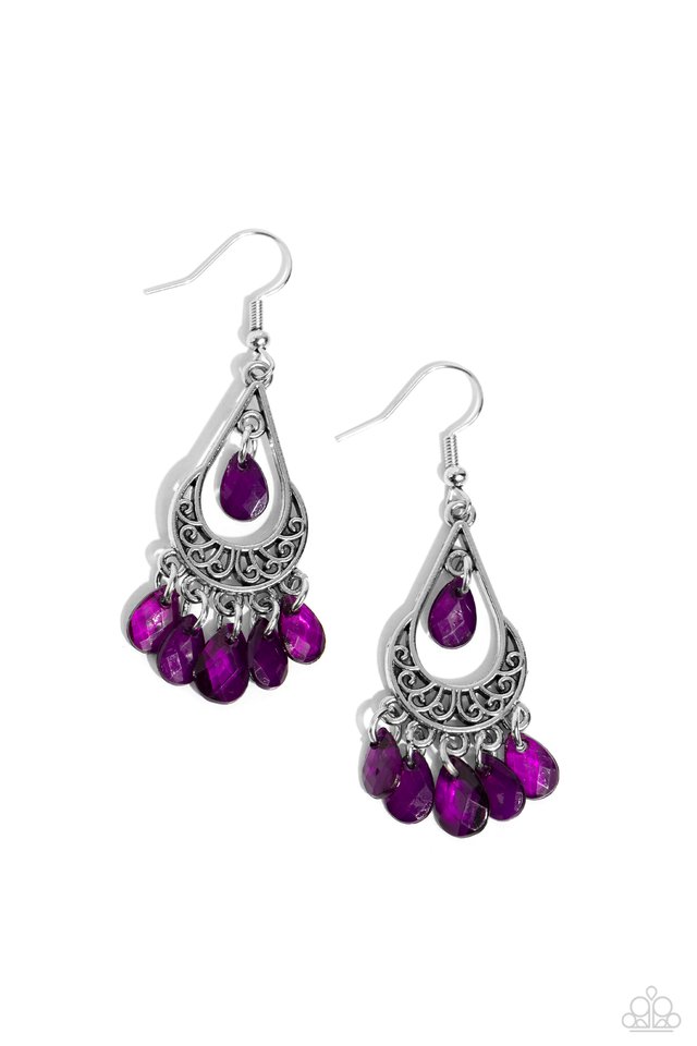 Beachside Ballroom - Purple - Paparazzi Earring Image