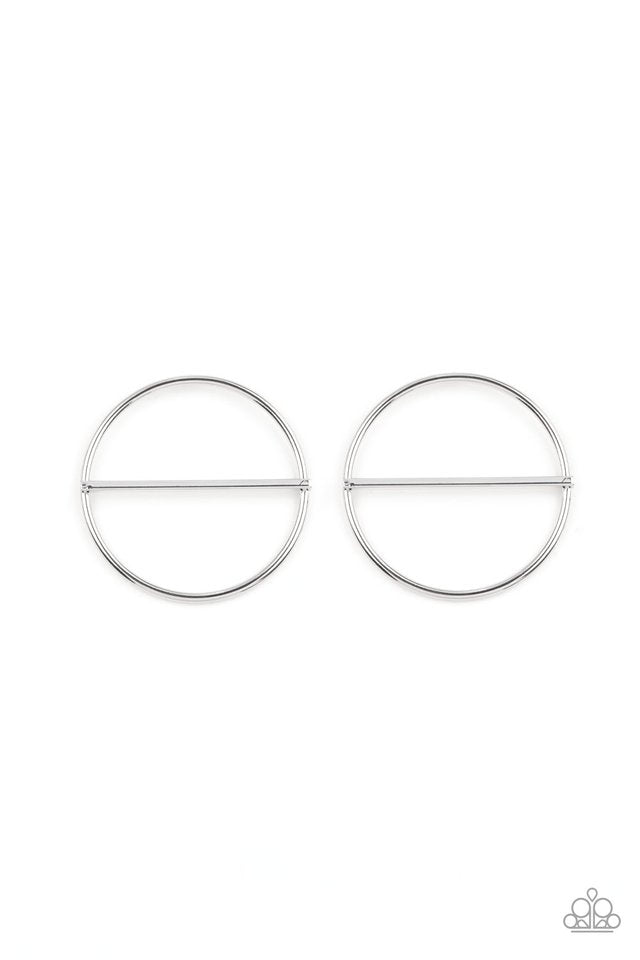 Dynamic Diameter - Silver - Paparazzi Earring Image