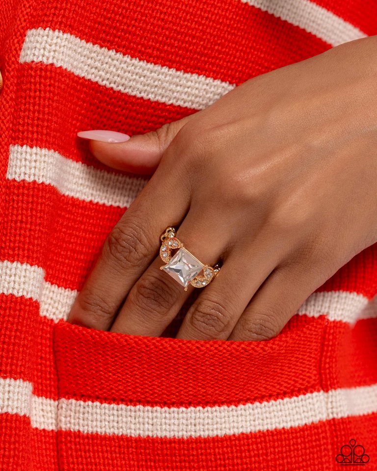 Deluxe Drama - Gold - Paparazzi Ring Image