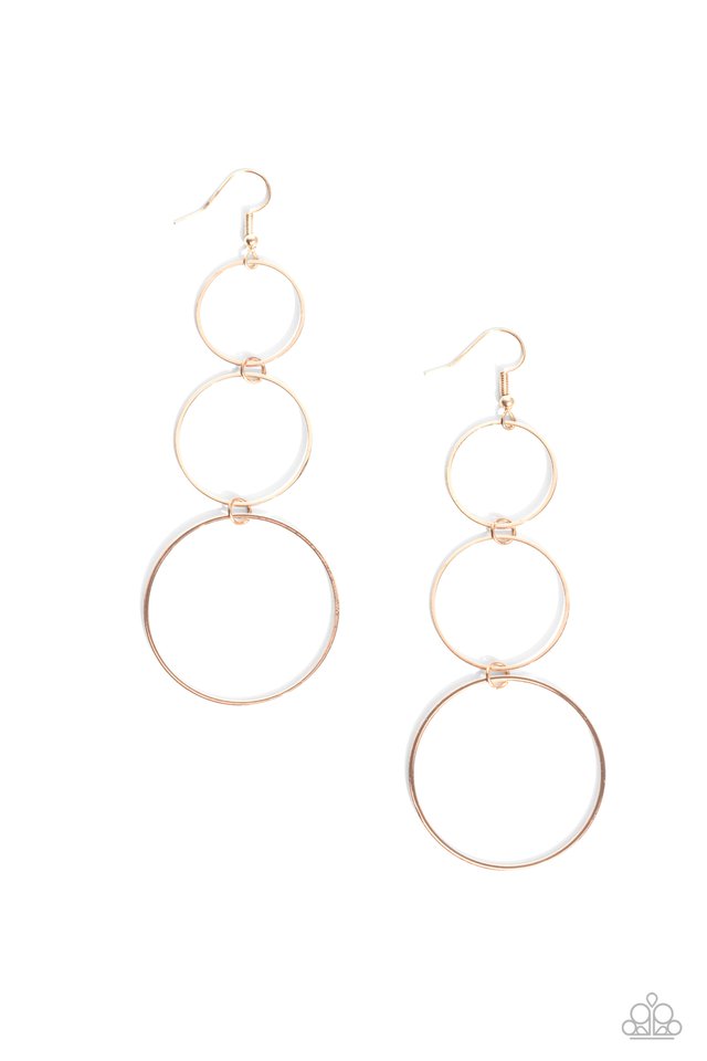 Urban Ozone - Rose Gold - Paparazzi Earring Image