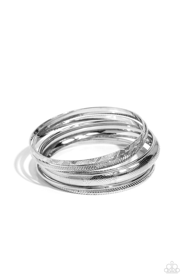Stackable Stunner - Silver - Paparazzi Bracelet Image