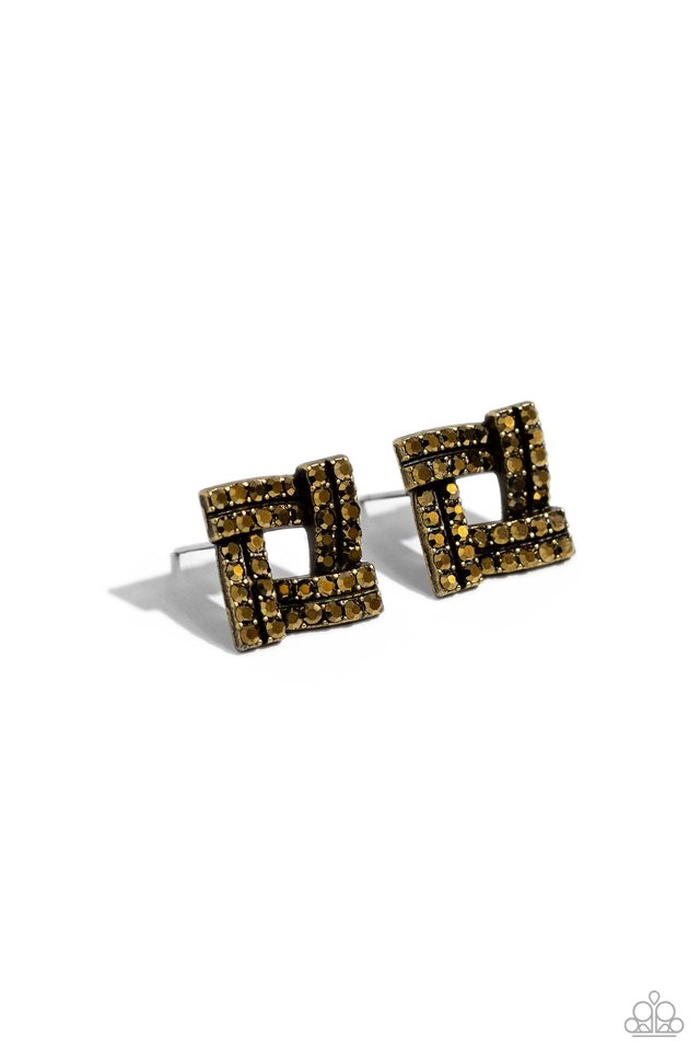 ​Times Square Scandalous - Brass - Paparazzi Earring Image