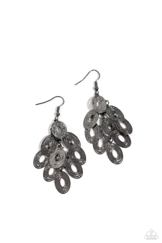 Thrift Shop Twinkle - Black - Paparazzi Earring Image
