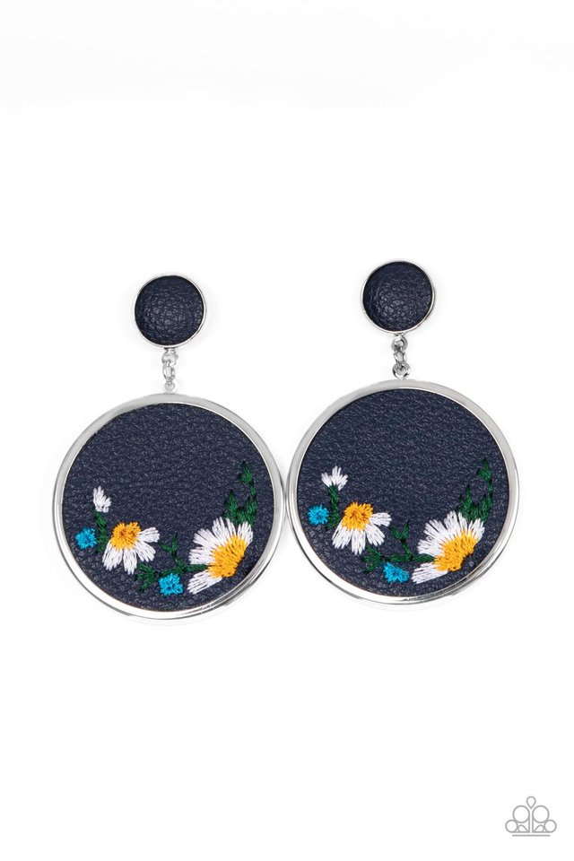 Embroidered Gardens - Blue - Paparazzi Earring Image