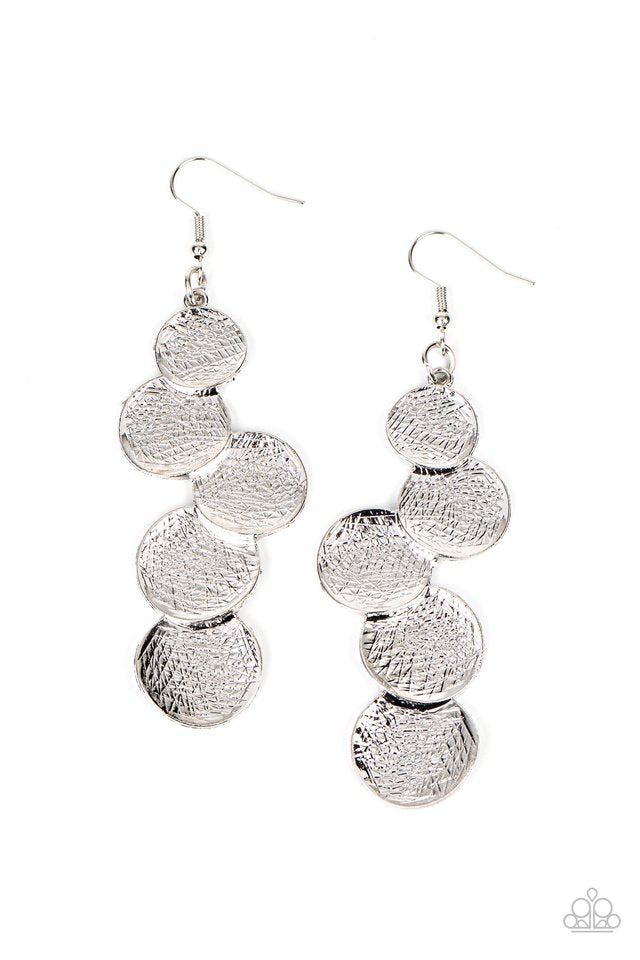 Token Gesture - Silver - Paparazzi Earring Image