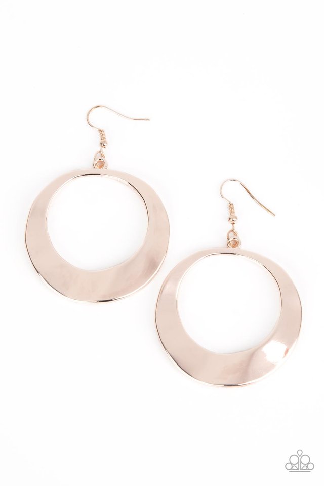 Urban Eclipse - Rose Gold - Paparazzi Earring Image