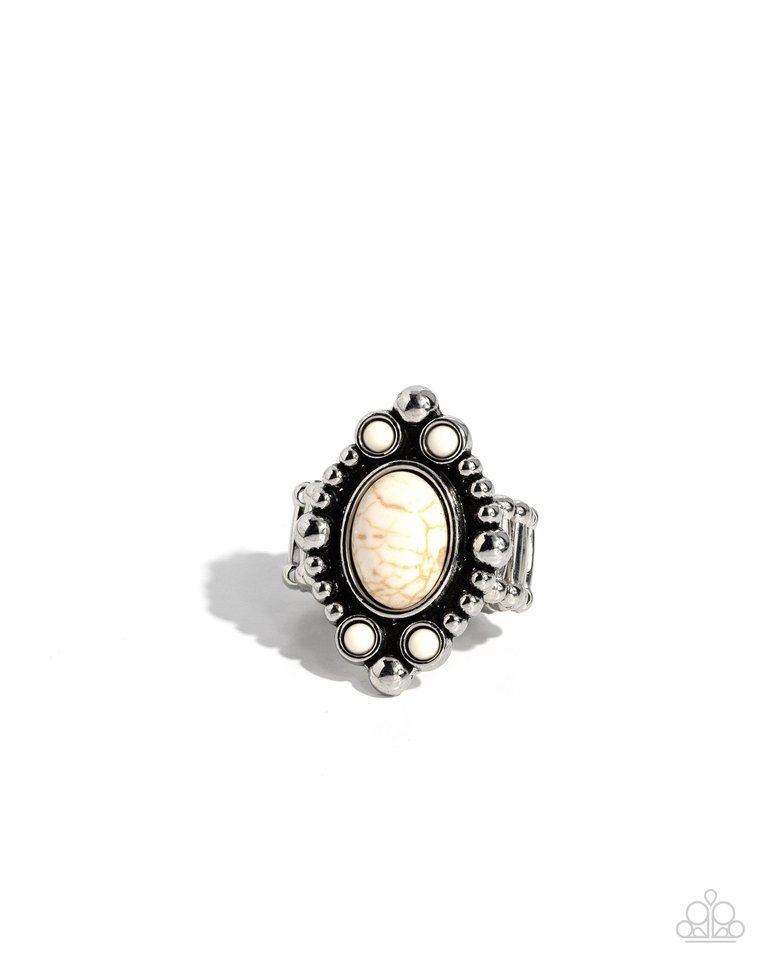 Cactus Corral - White - Paparazzi Ring Image