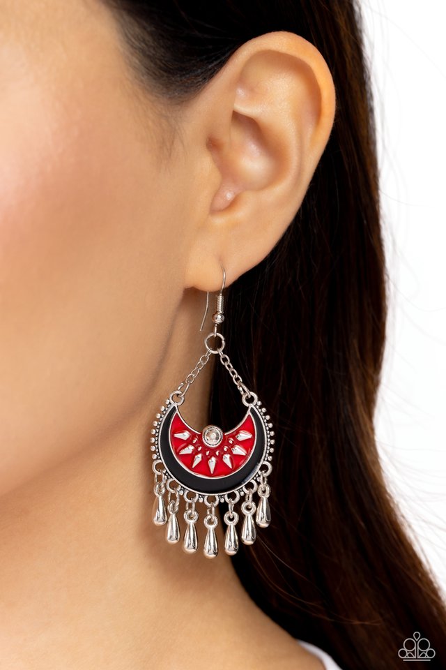 ​I Just Need CHIME - Red - Paparazzi Earring Image