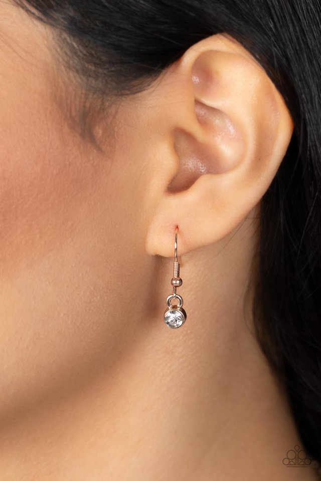 Tearoom Twinkle - Rose Gold - Paparazzi Necklace Image