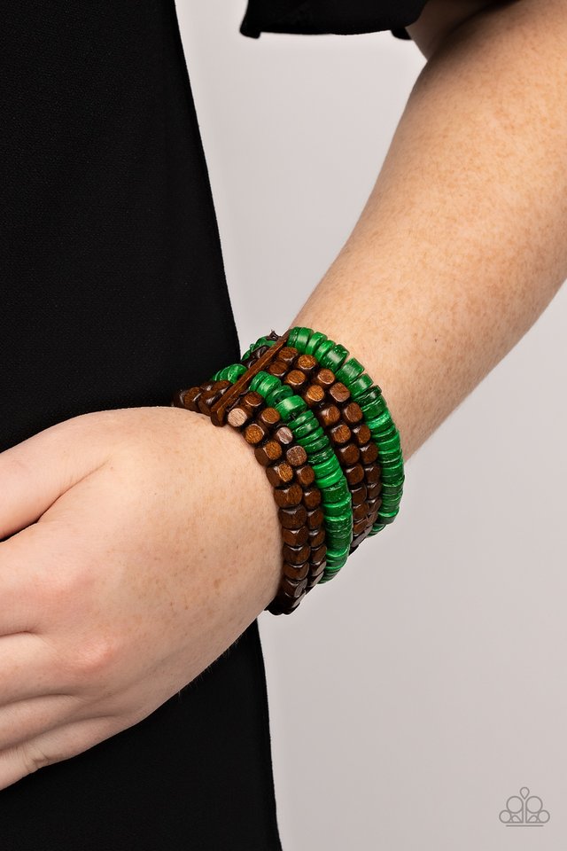 Fiji Fiesta - Green - Paparazzi Bracelet Image