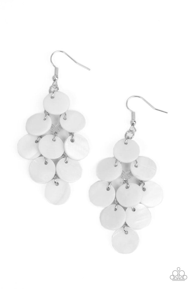 ​Tropical Tryst - White - Paparazzi Earring Image