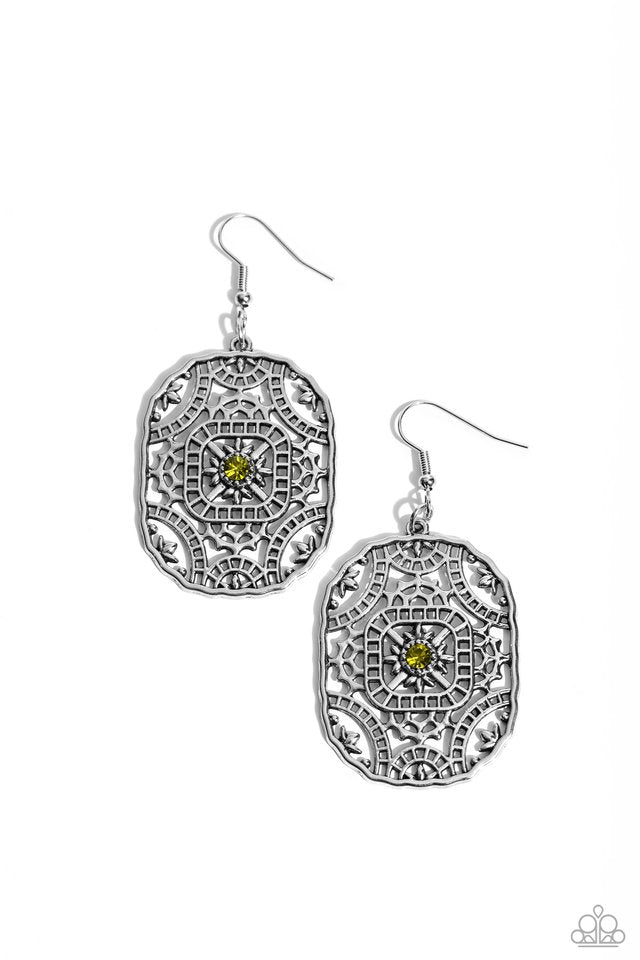 Greco-Roman Romance - Green - Paparazzi Earring Image
