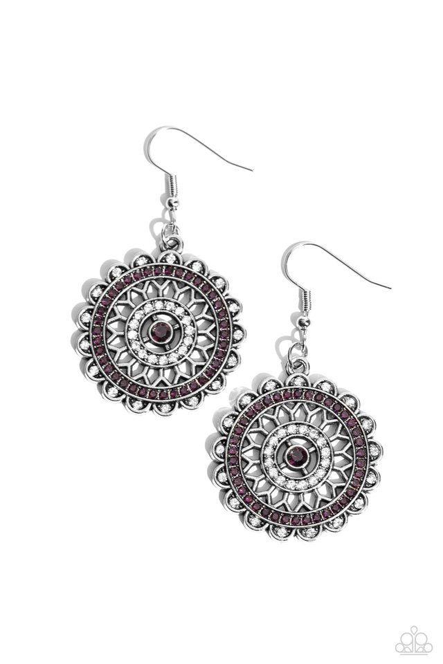 Twinkly Translation - Purple - Paparazzi Earring Image