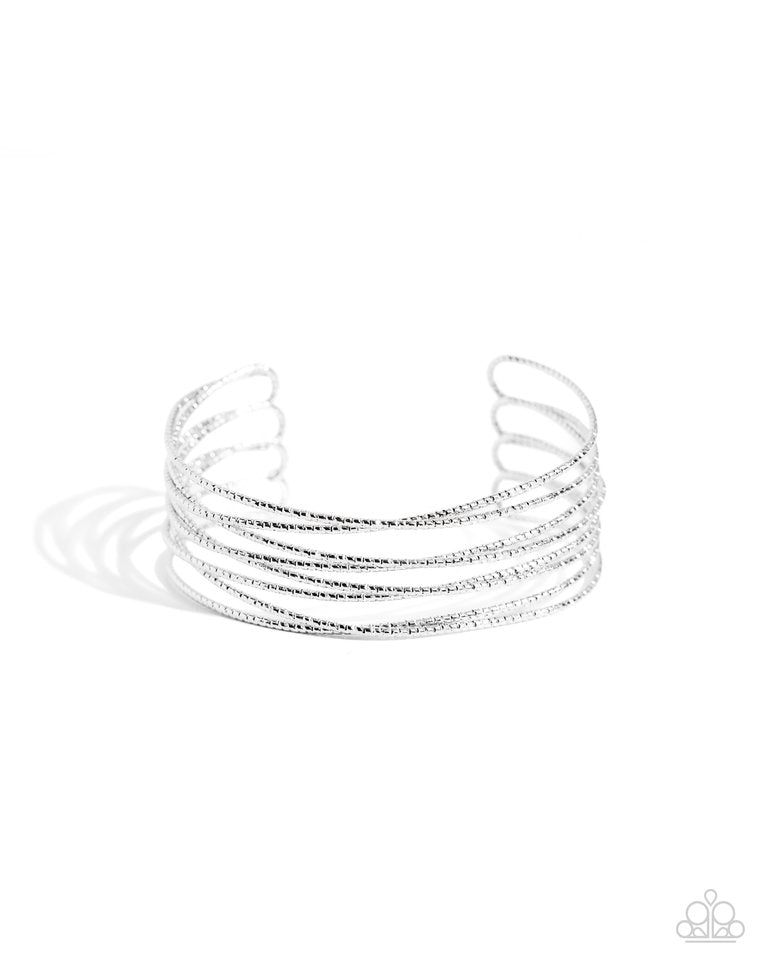 Monochromatic Crossover - Silver - Paparazzi Bracelet Image