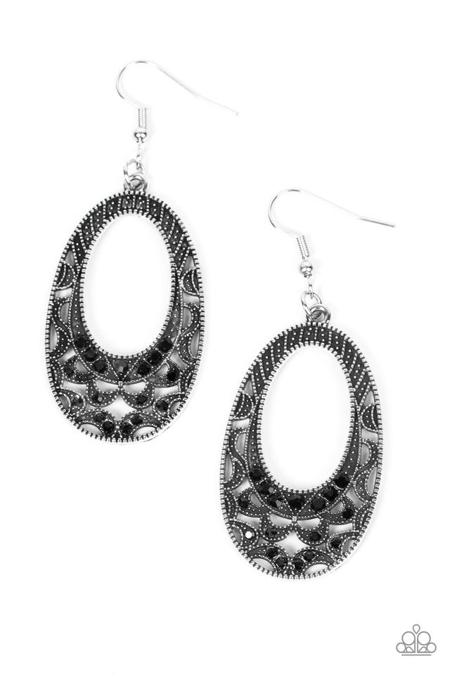 Colorfully Moon Child - Black - Paparazzi Earring Image