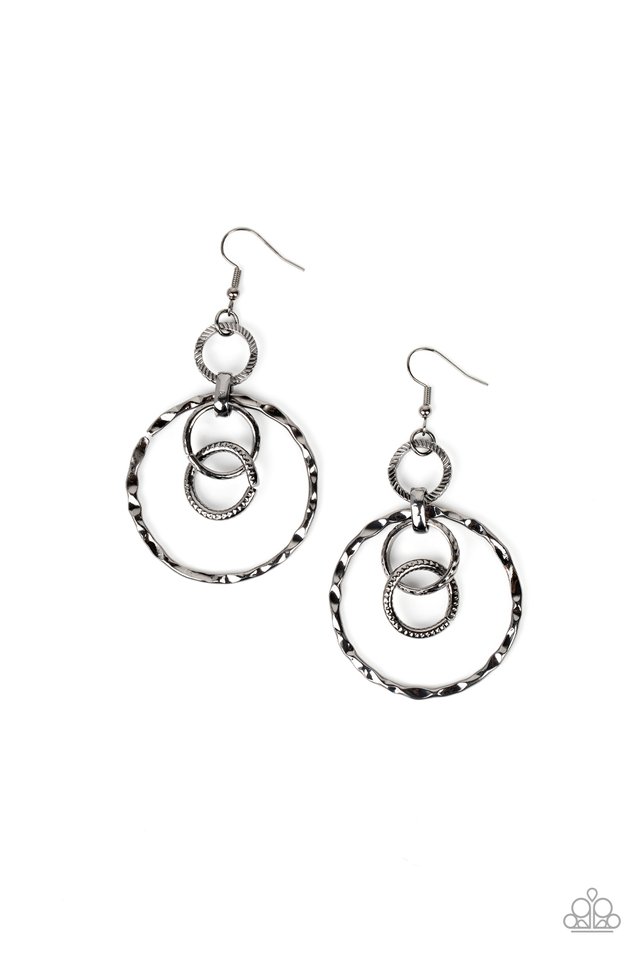 Twisted Temptation - Black - Paparazzi Earring Image