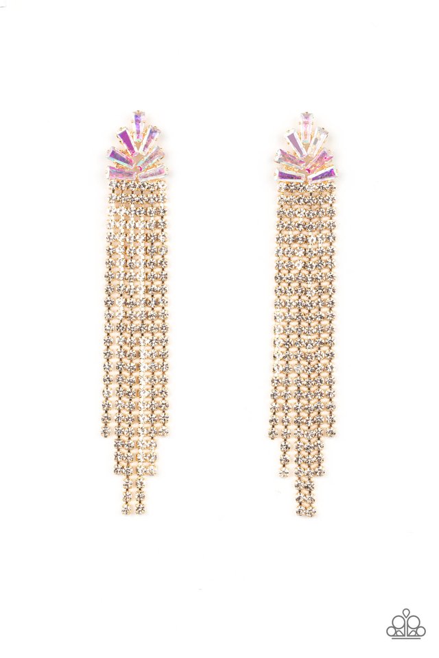 Overnight Sensation - Gold - Paparazzi Earring Image