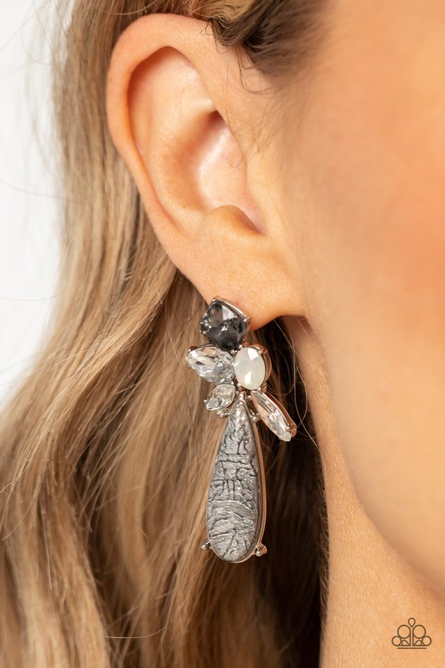 DIY Dazzle - Silver - Paparazzi Earring Image