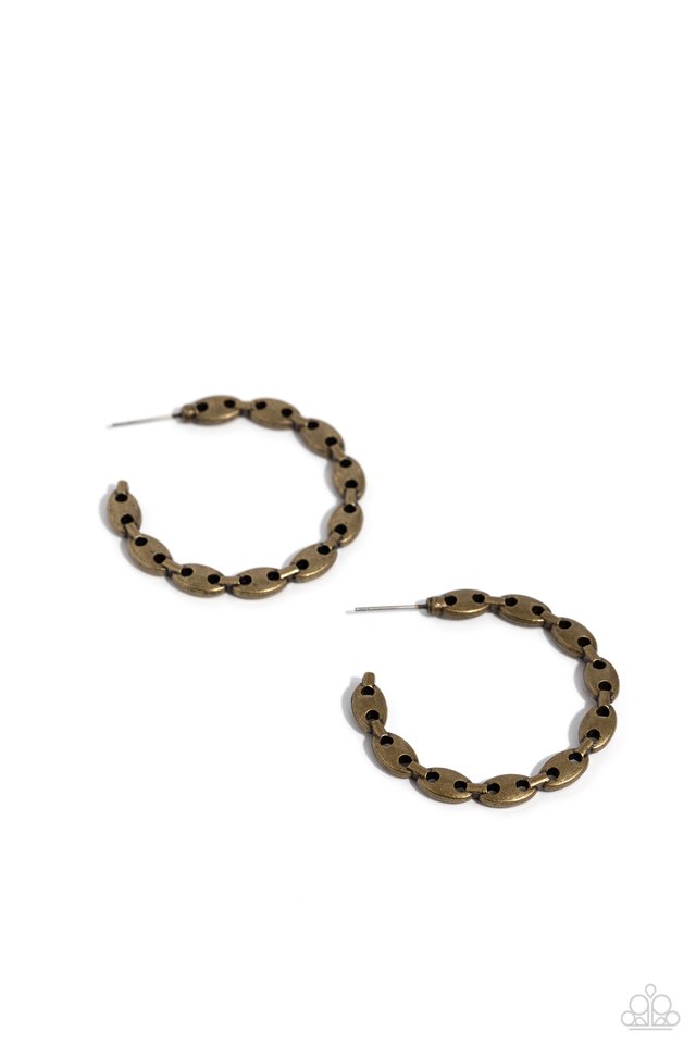 Impressive Innovation - Brass - Paparazzi Earring Image