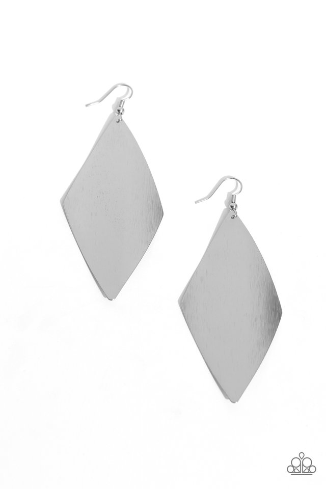 Retro Rally - Silver - Paparazzi Earring Image