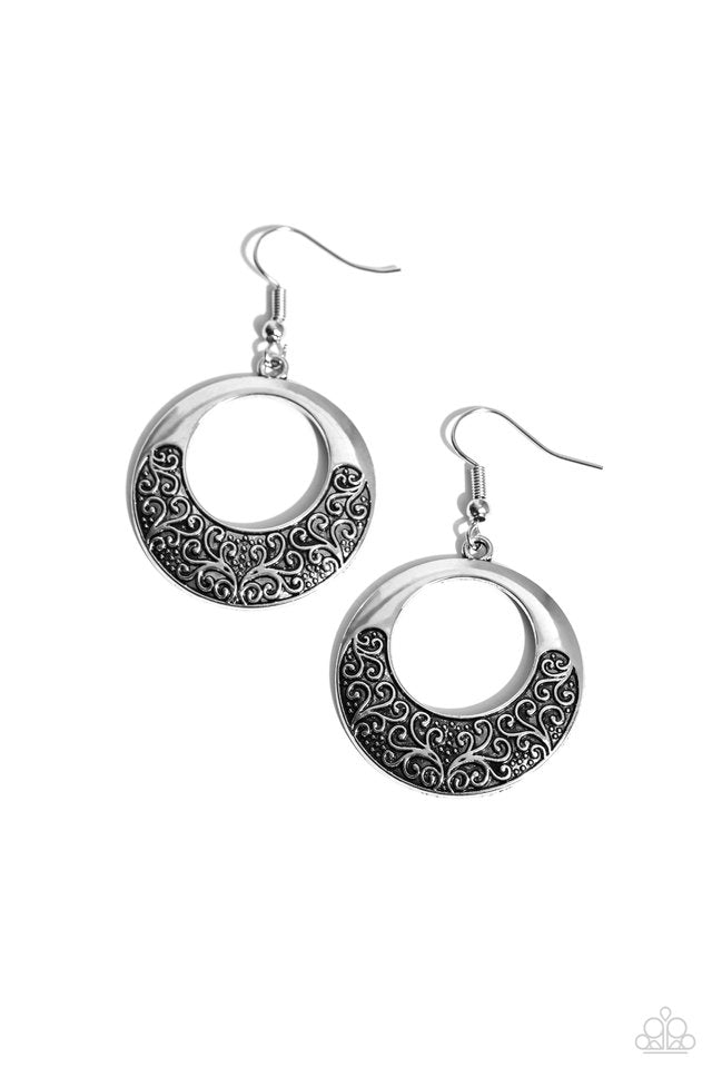 Secret Vineyards - Silver - Paparazzi Earring Image