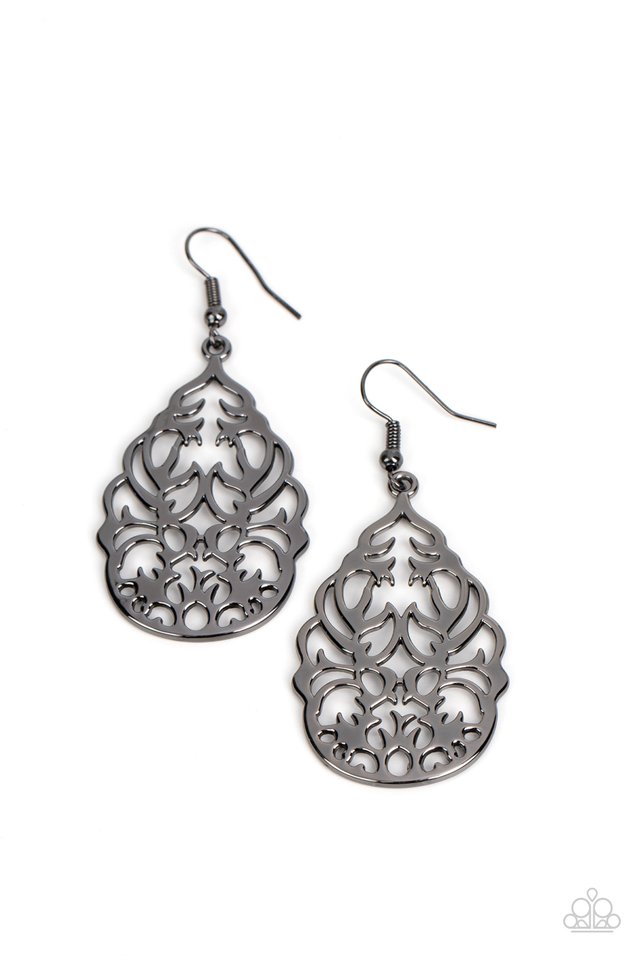 Vineyard Vista - Black - Paparazzi Earring Image