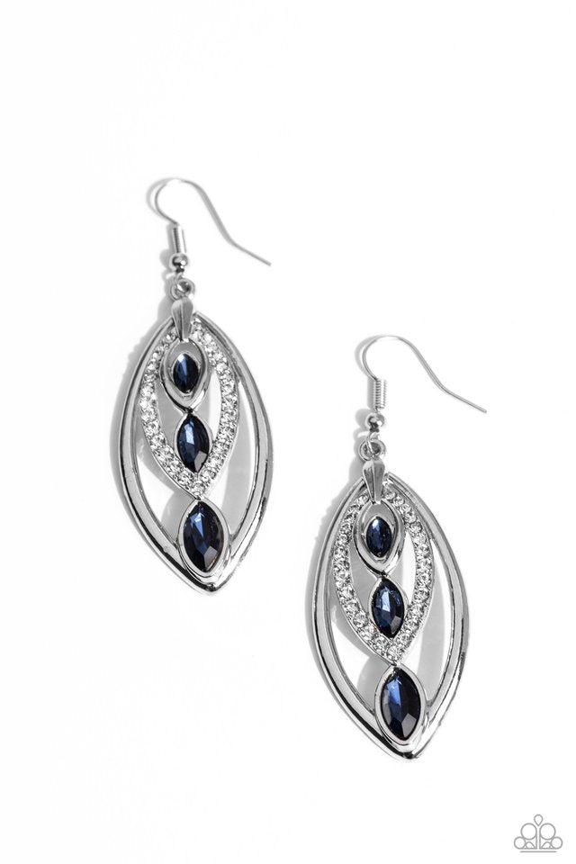 Extra Exuberant - Blue - Paparazzi Earring Image