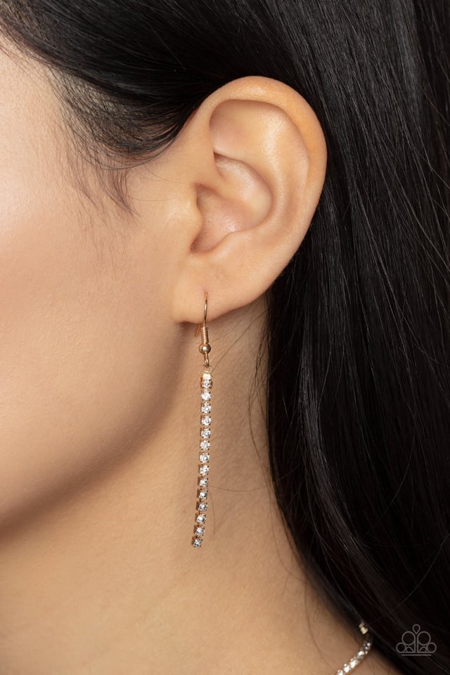 Infinitely Icy - Gold - Paparazzi Necklace Image