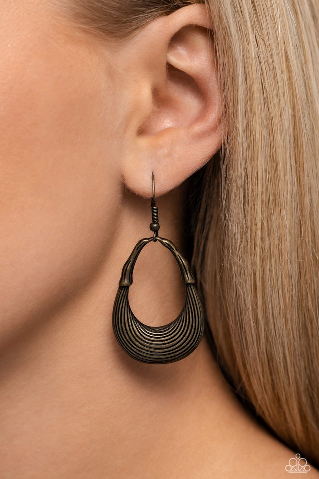 Terra Timber - Brass - Paparazzi Earring Image