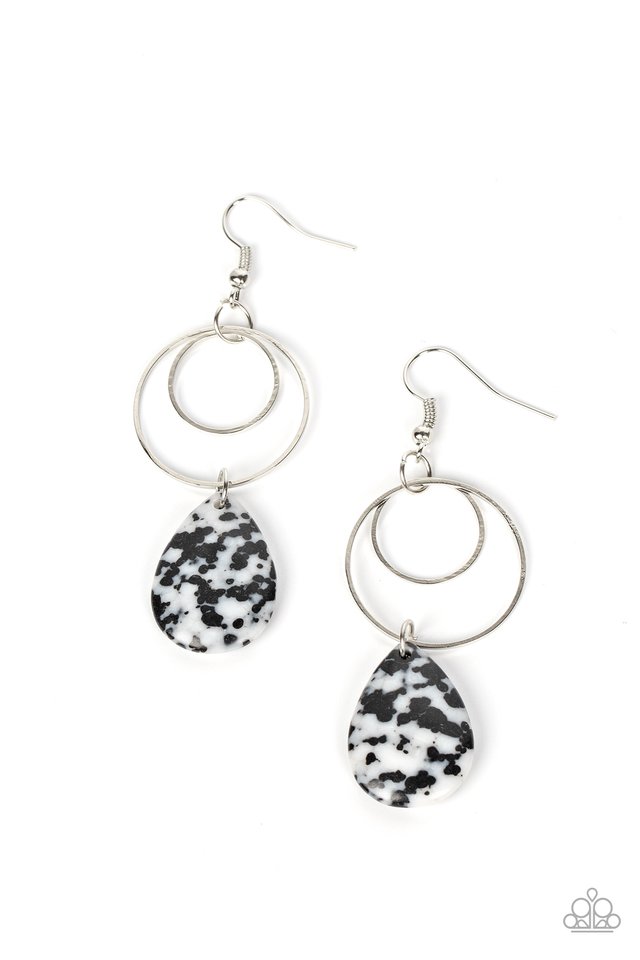Terrazzo Tempo - Black - Paparazzi Earring Image