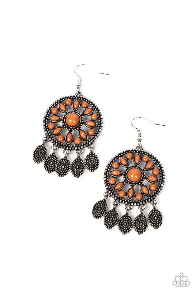 Sagebrush Symphony - Brown - Paparazzi Earring Image