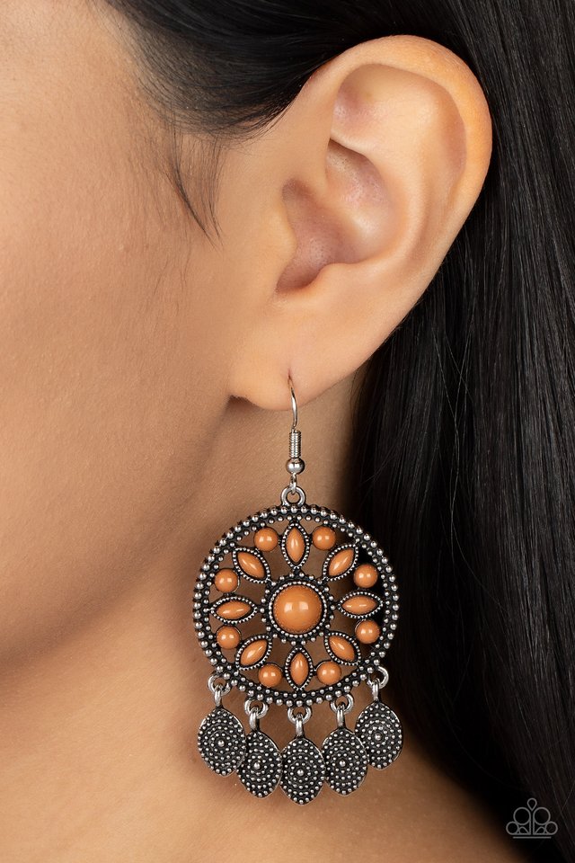 Sagebrush Symphony - Brown - Paparazzi Earring Image
