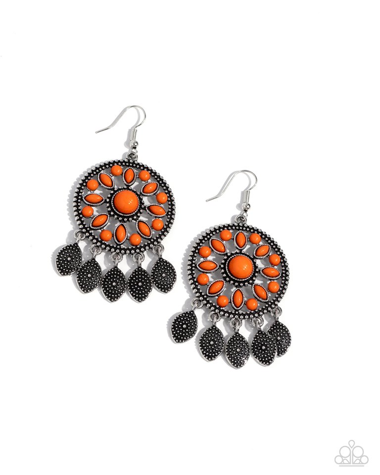 Sagebrush Symphony - Orange - Paparazzi Earring Image