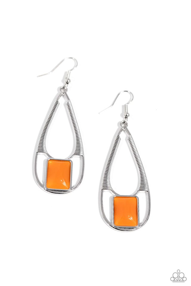 Adventure Story - Orange - Paparazzi Earring Image