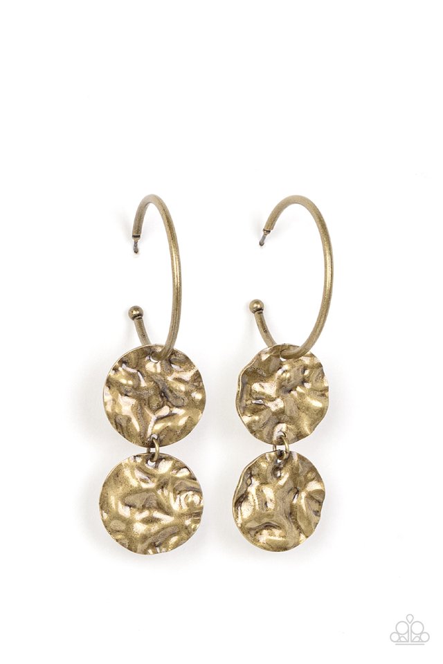 Sending Shock Waves - Brass - Paparazzi Earring Image